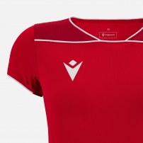 Волейбольна футболка жіноча Macron STEEL ECO Червоний/Темно-червоний/Білий