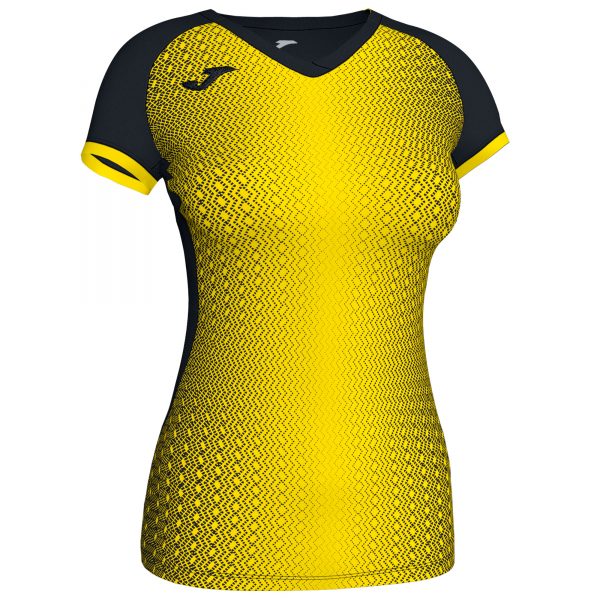 Волейбольная футболка женская Joma SUPERNOVA Черный/Желтый