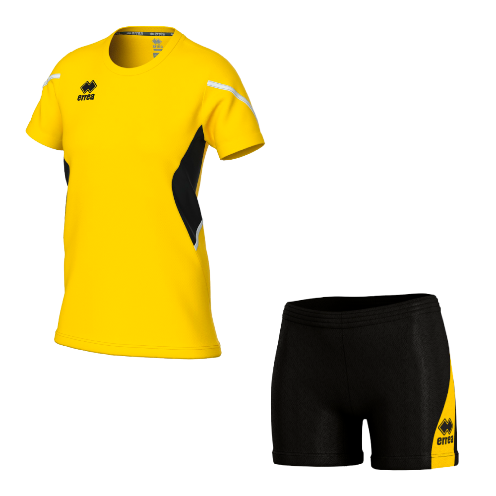 Волейбольна форма жіноча Errea CORINNE/AMAZON 3.0 Жовтий/Чорний/Білий