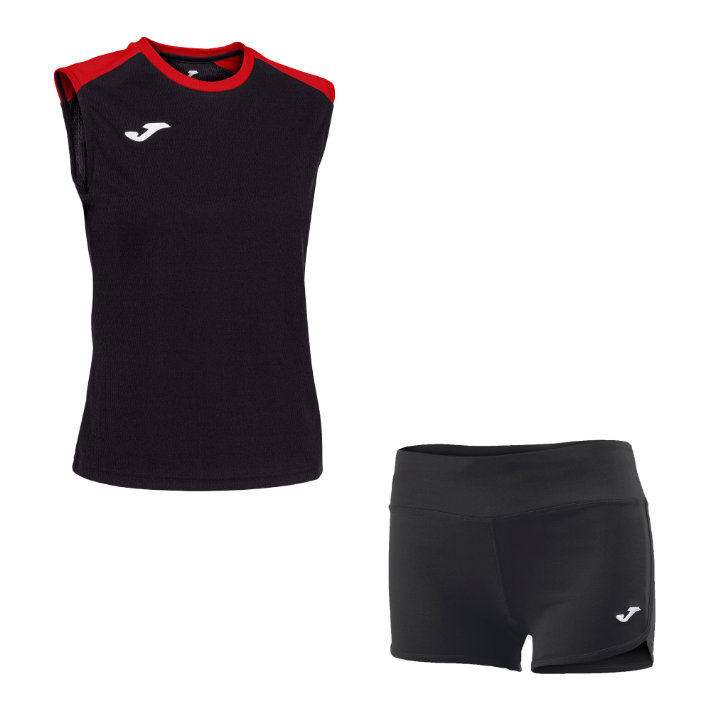 Волейбольна форма жіноча Joma ECO CHAMPIONSHIP/STELLA II Чорний/Червоний