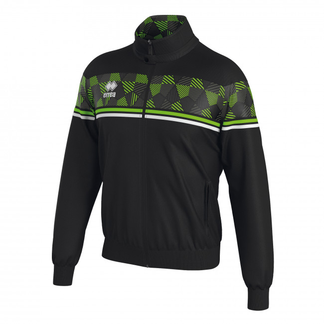 Спортивная куртка мужская Errea DONOVAN Черный/Светло-зеленый/Белый