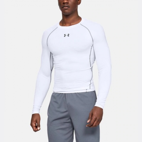 Компрессионная футболка Under Armour HeatGear® Armour Long Sleeve Compression Shirt White