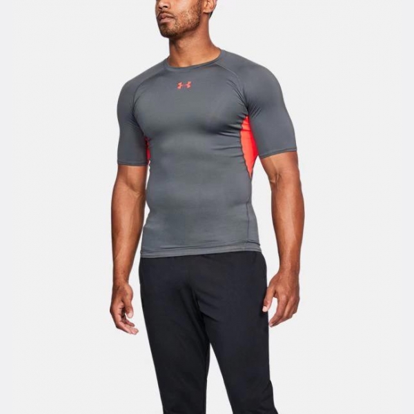Компрессионная футболка Under Armour HeatGear® Armour Short Sleeve Compression Shirt Rhino Gray