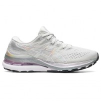 Кроссовки для бега женские Asics GEL-KAYANO 28 PLATINUM Glacier Grey/White
