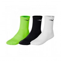 Шкарпетки Mizuno TRAINING 3P SOCKS Чорний/Зелений/Білий