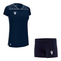 Волейбольна форма жіноча Macron STEEL ECO/KRYPTON EVO HERO Темно-синій/Синій/Білий