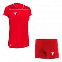 Волейбольна форма жіноча Macron STEEL ECO/KRYPTON EVO HERO Червоний/Темно-червоний/Білий
