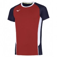 Волейбольна футболка чоловіча Mizuno PREMIUM HIGH-KYU TEE Червоний/Темно-синій/Білий