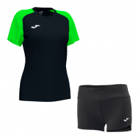 Волейбольна форма жіноча Joma ACADEMY IV/STELLA II Чорний/Світло-зелений