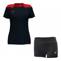 Волейбольна форма жіноча Joma CHAMPION VI/STELLA II Чорний/Червоний