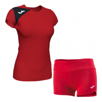 Волейбольная форма женская Joma SPIKE II/STELLA II Красный/Черный