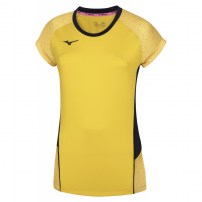 Волейбольная футболка женская Mizuno PREMIUM HIGH-KYU TEE Желтый/Черный