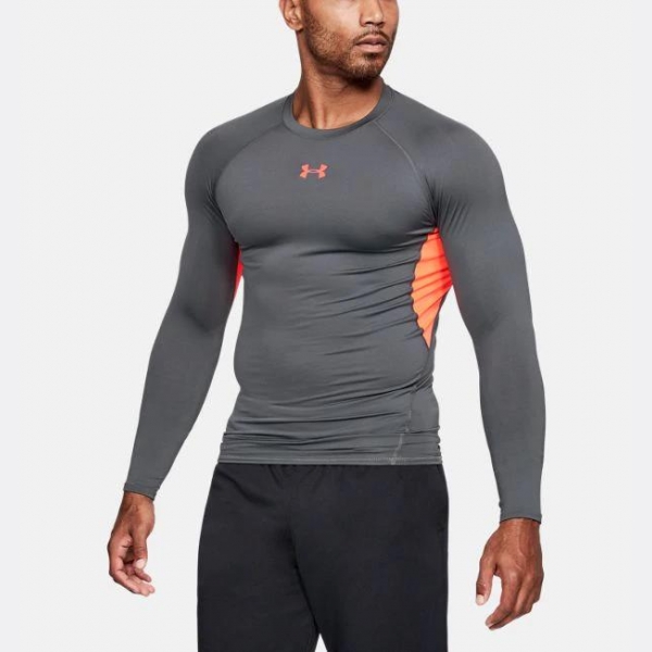Компрессионная футболка Under Armour HeatGear® Armour Long Sleeve Compression Shirt Rhino Gray